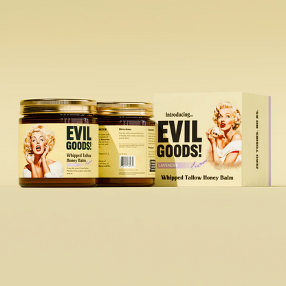 EVIL GOODS!Whipped Beef Tallowand Manuka Honey Balm, 4oz,Organic Face Cream,Moisturizer,Body Lotion, skincare and Lip Balm